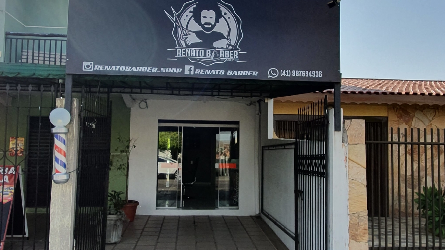 Fachada da Renatobarber no Xaxim, Curitiba